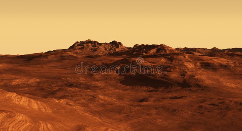 Martian Landscape Illustration