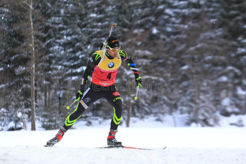 Martin Fourcade - coupe du monde dans le biathlon photo libre de droits Martin Fourcade - coupe du monde dans le biathlon photo libre de droits