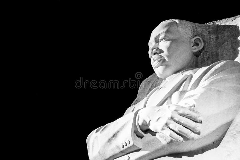 Martin Luther King jr statuy washington dc Pamiątkowa noc Evenin obraz stock Martin Luther King jr statuy washington dc Pamiątkowa noc Evenin obraz stock
