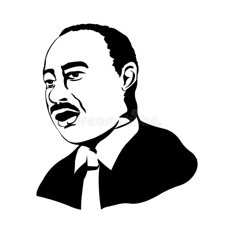 martin luther king clipart black and white