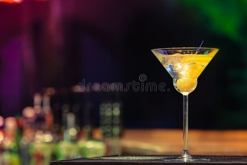 Martini At The Bar Counter. Classic Cocktail In The Bar Stock Image Image of dark, martini