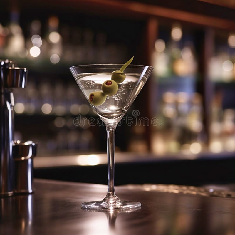 Martini Bianco Cocktail on the Bar Stock Photo Image of glass