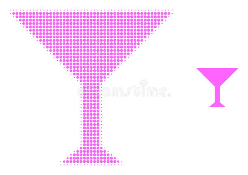 Martini Cup Halftone Dotted Icon Stock Vector Illustration of vector