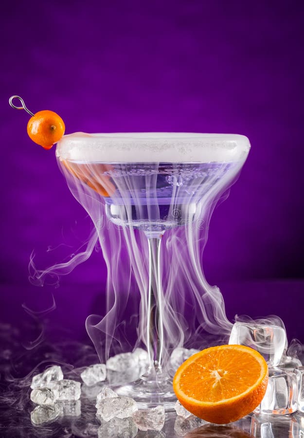 Martini Drink Served on Glass Table Stock Photo Image of color
