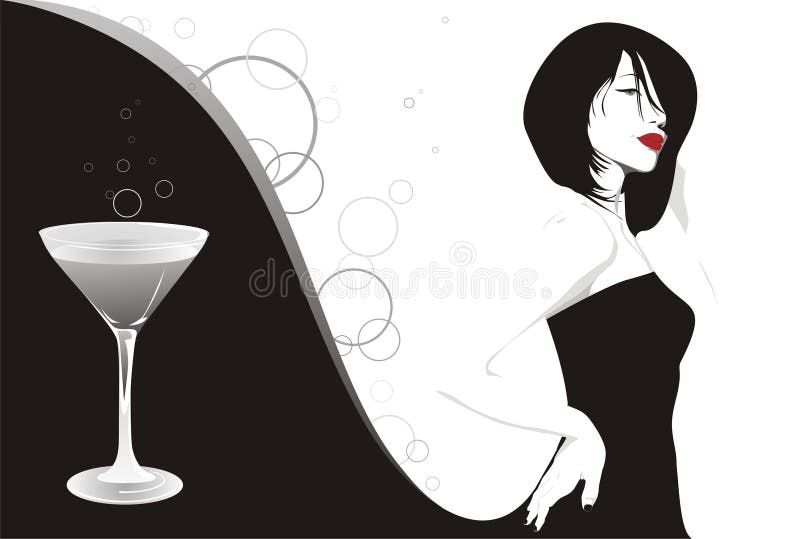 Martini girl stock vector. Illustration of beauty, martini 7913179