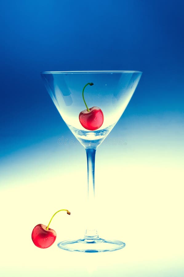 Pair of martini glass stock photo. Image of maraschino 12469906