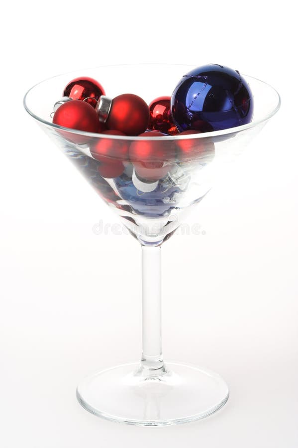 Martini Glass with Christmas Baubles Stock Image Image of christmas