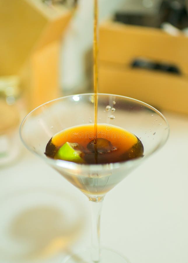 Martini Glass in a Domestic Kitchen Stock Photo Image of lime, juice