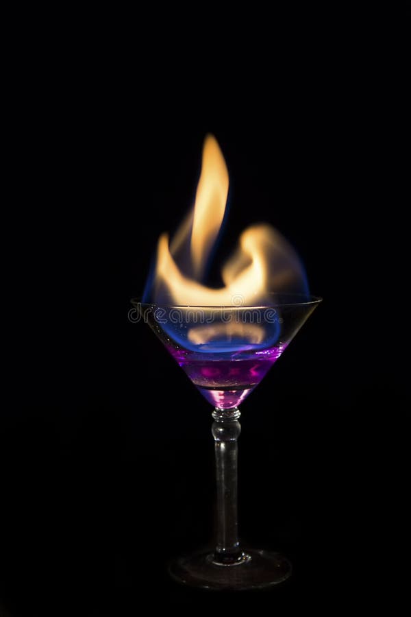 Martini Glass Purple Drink Fire Very Hot Stock Photos Free & Royalty