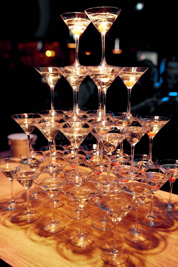 Martini Glasses Filled with Cocktails Stock Photo Image of drink