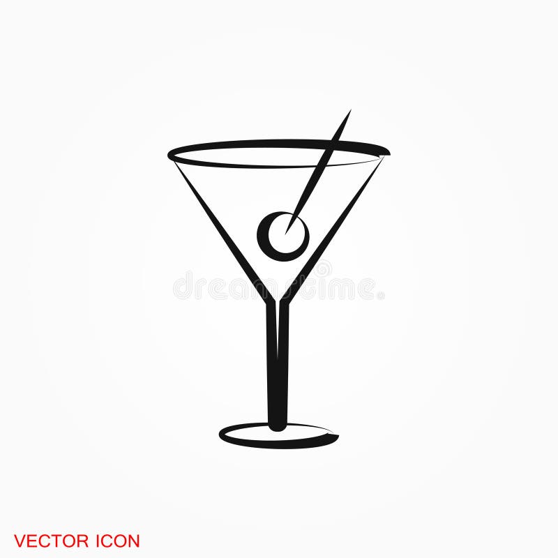 Martini Icon Logo, Illustration, Vector Sign Symbol for Design Stock