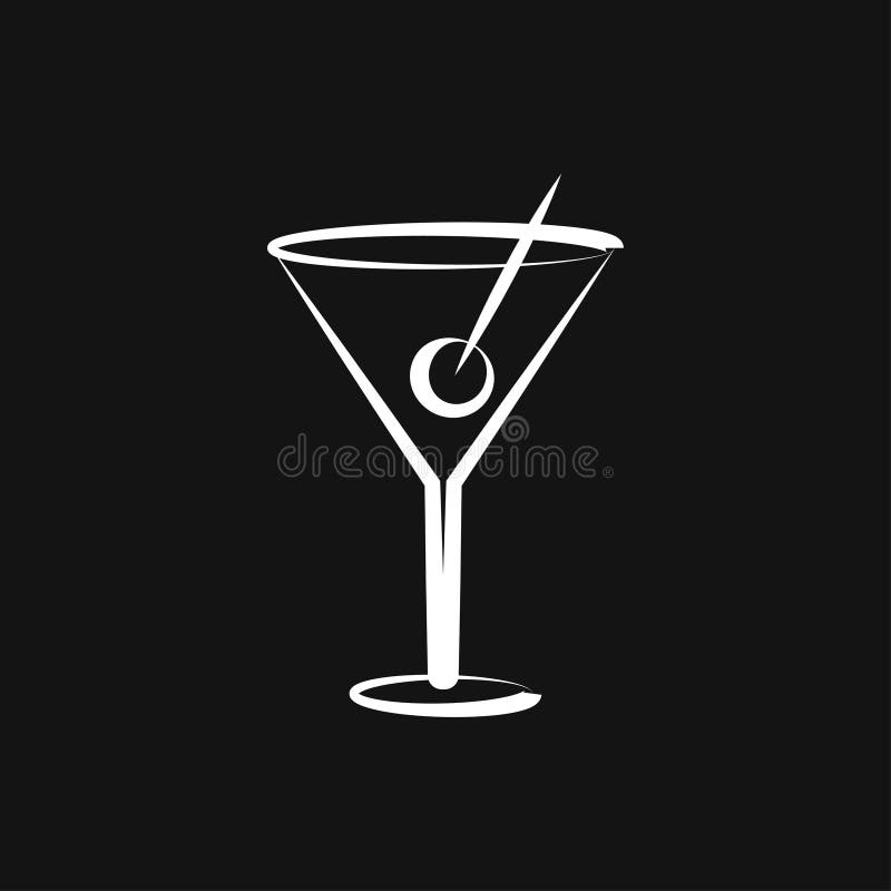 Martini Icon Logo, Illustration, Vector Sign Symbol for Design Stock