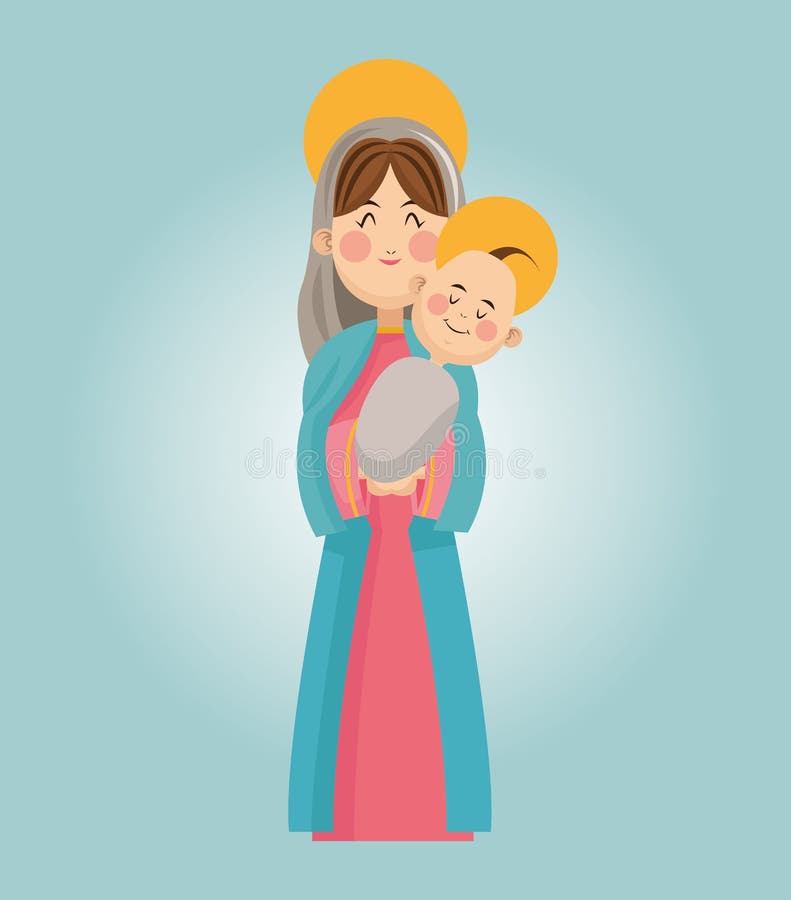 Mary and Baby Jesus Cartoon Design Stock Vector - Illustration of saint, newborn: 81786864 Mary and Baby Jesus Cartoon Design Stock Vector - Illustration of saint, newborn: 81786864