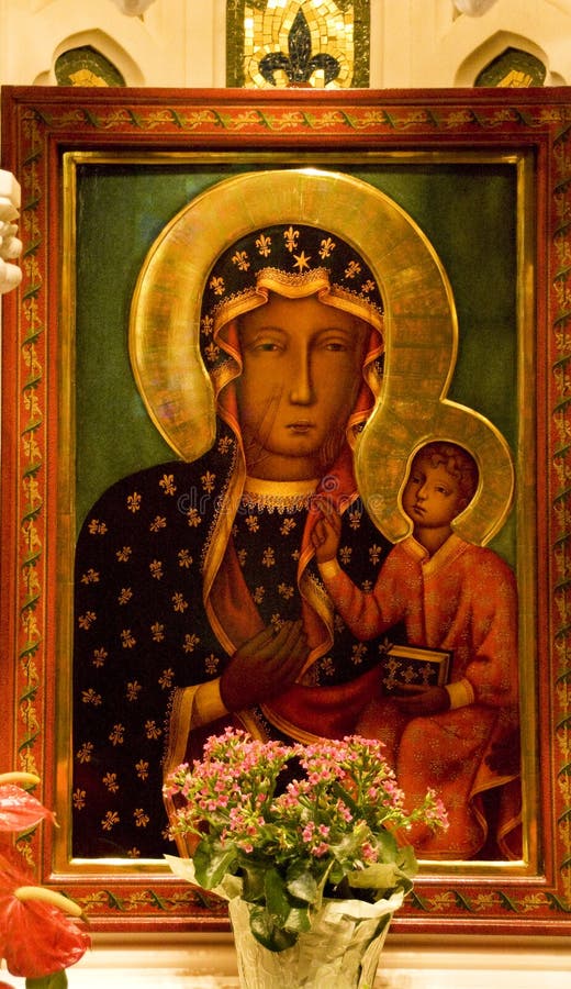 Mary Jesus Icon St. Patrick's Cathedral stock photos Mary Jesus Icon St. Patrick's Cathedral stock photos