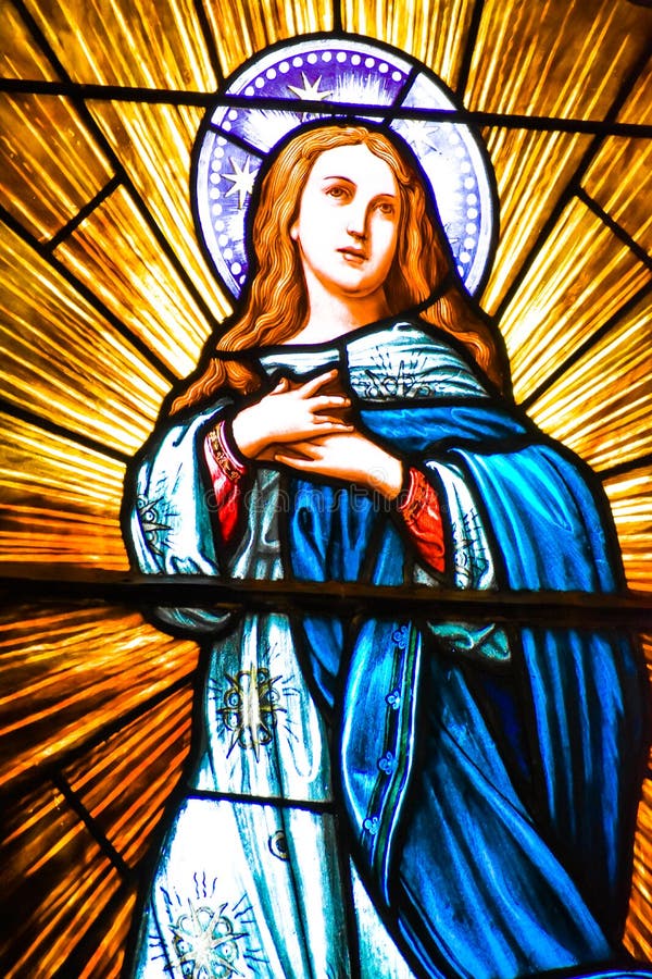 Mary, Mother of Jesus, Stained Glass Window