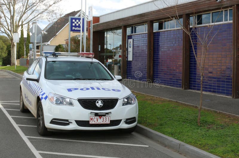 MARYBOROUGH, VICTORIA, AUSTRALIA - August 21, 2015: Maryborough's $4.7 million 24-hour police station was opened in July 2004 after a 30-month delay and $240,000 cost blowout. MARYBOROUGH, VICTORIA, AUSTRALIA - August 21, 2015: Maryborough's $4.7 million 24-hour police station was opened in July 2004 after a 30-month delay and $240,000 cost blowout