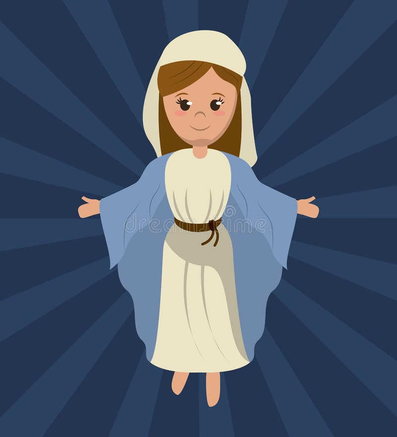 Virgin mary holy religious image vector illustration. Virgin mary holy religious image vector illustration