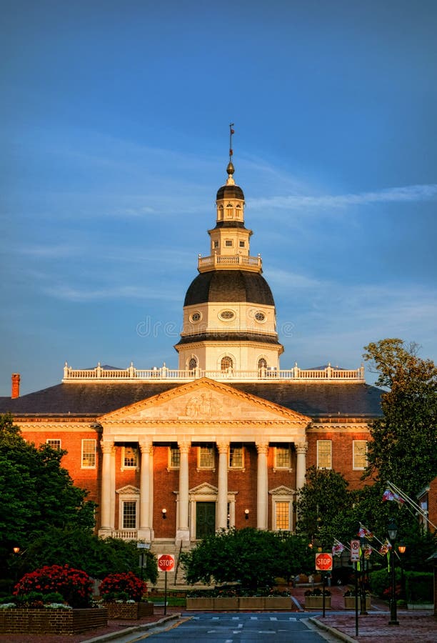 Maryland Capitol State House Building in Annapolis stock photos