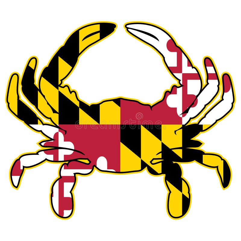 Maryland flagi kraba Odosobniona Wektorowa ilustracja royalty ilustracja