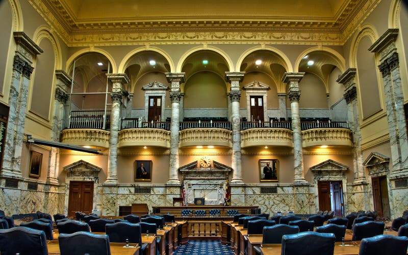 Maryland House of Delegates Chamber in Annapolis Editorial Stock Photo