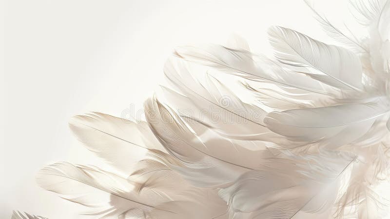 Marzycielskie pióra boho wywołujące poczucie spokoju i spokoju wobec bieli royalty ilustracja