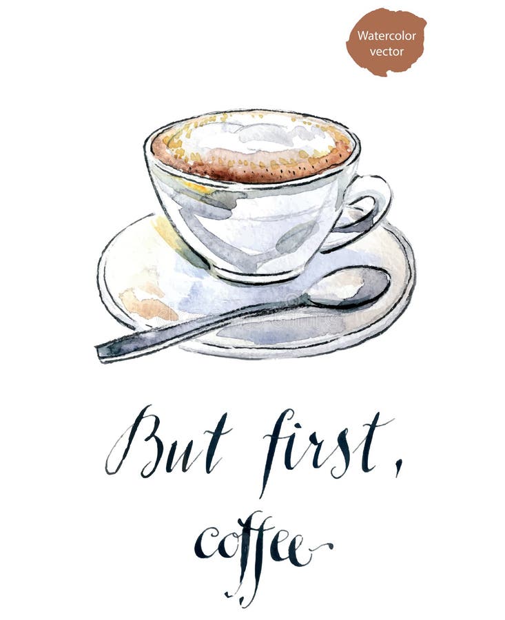 Mas primeiro, café ilustração stock