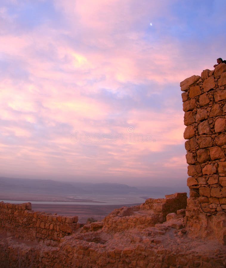 Masada fortress and Dead sea