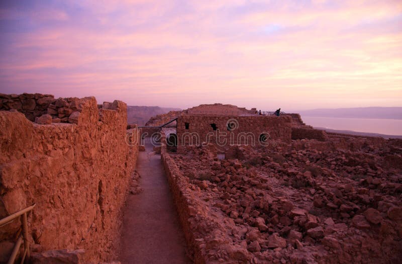 Masada fortress and Dead sea