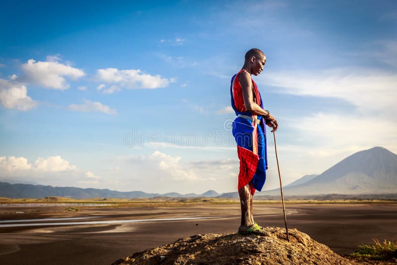 Masai novo perto do lago imagens de stock Masai novo perto do lago imagens de stock