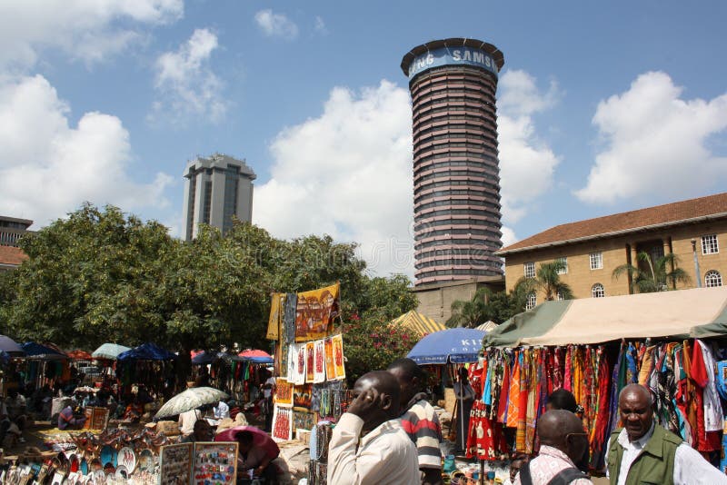 Masaimarkt in Nairobi stock foto Masaimarkt in Nairobi stock foto