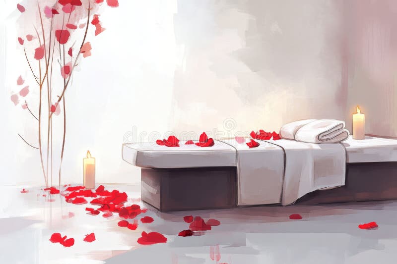 Masaj romantic cupluri stock illustration