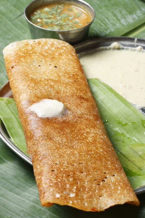 Masala Dosa - en pannkaka från södra Indien arkivfoto Masala Dosa - en pannkaka från södra Indien arkivfoto