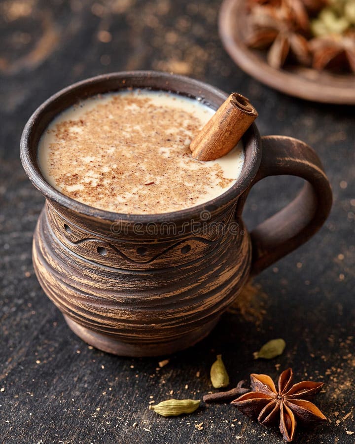 Masala Pulled Tea Chai Latte Delicious Hot Indian Sweet Milk Spiced