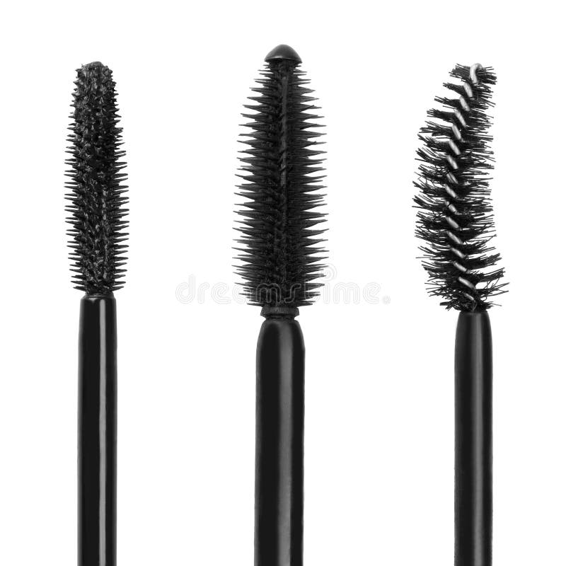 Mascara Brushes Isolated on White Stock Image Image of beauty