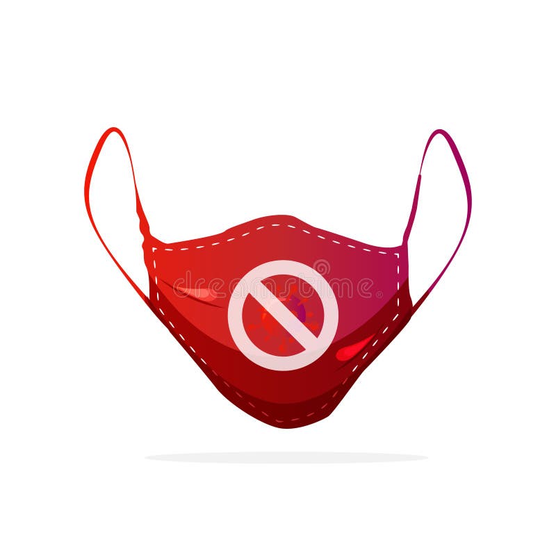 Maschera medica con logo stop corona virus per striscioni o sfondo