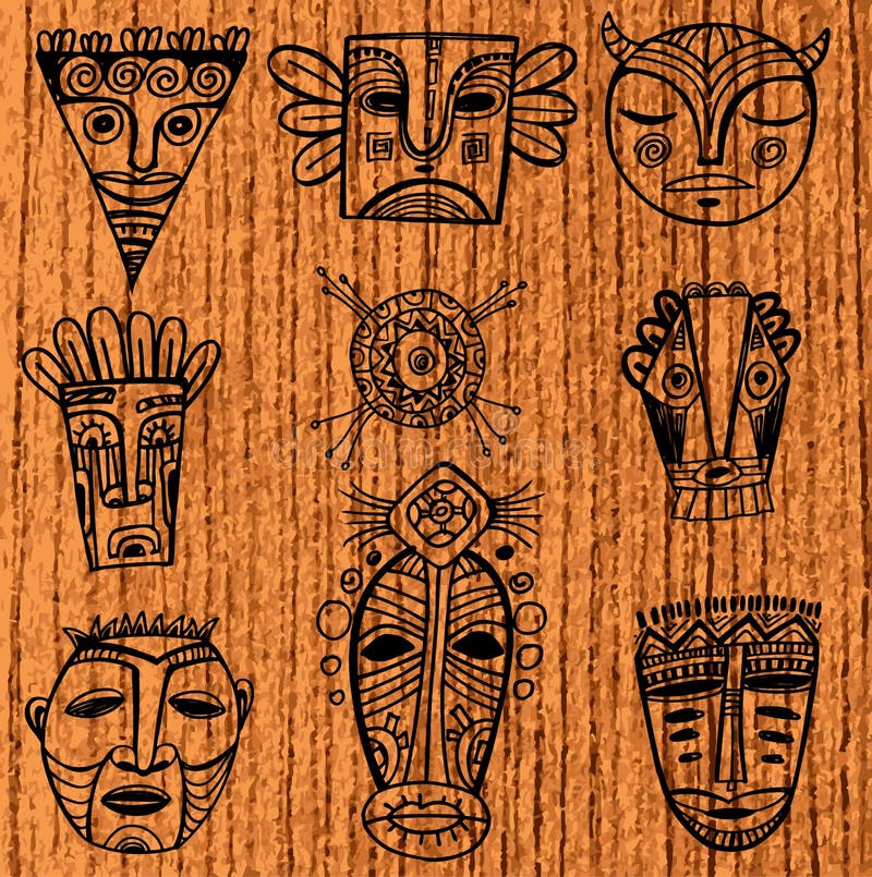 Mascherine africane royalty illustrazione gratis Mascherine africane royalty illustrazione gratis