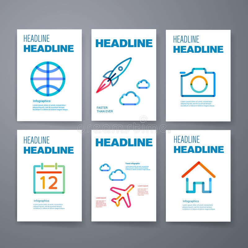 mascherine Insieme di progettazione del web, posta, opuscoli illustrazione vettoriale mascherine Insieme di progettazione del web, posta, opuscoli illustrazione vettoriale