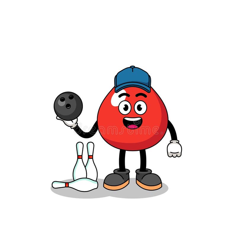 Mascot of Blood As a Bowling Player Stock Vector Illustration of book
