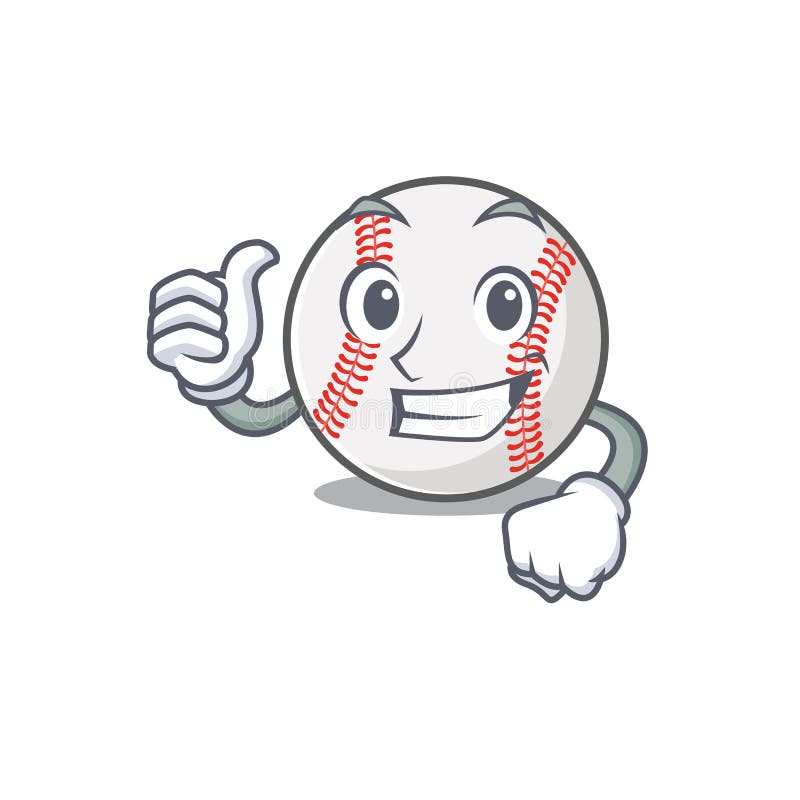 Baseball Thumbs Up Character with Bat Stock Vector Illustration of