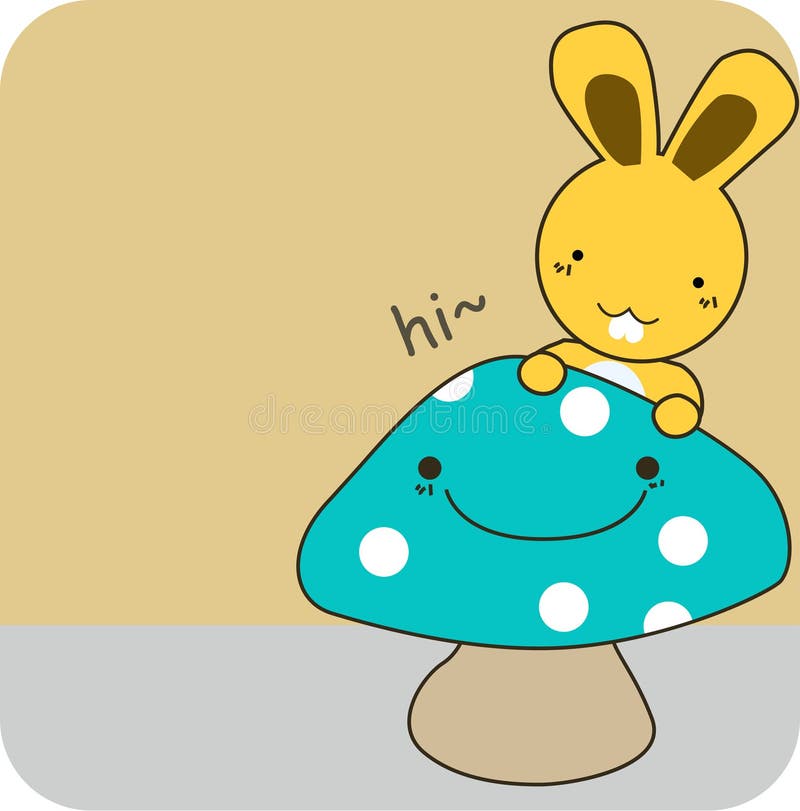 Mushroom Rabbit stock vector. Illustration of color, water 8759626