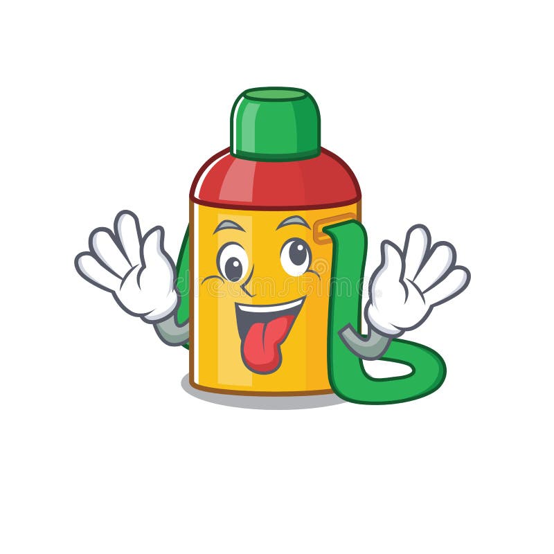 Funny face water bottle scroll mascot design Vector Image