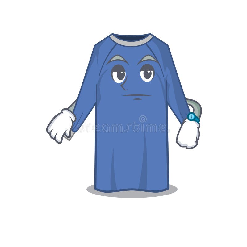 Mascot Design Style of Disposable Clothes with Waiting Gesture Stock