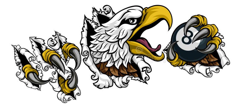 Mascot-kartong för 8-bollsbiljetter stock illustrationer