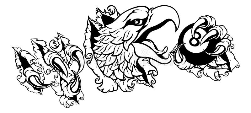 Mascot-kartong för 8-bollsbiljetter royaltyfri illustrationer