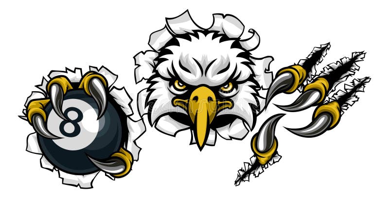 Mascot-kartong för 8-bollsbiljetter stock illustrationer