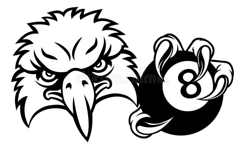 Mascot-kartong för 8-bollsbiljetter stock illustrationer