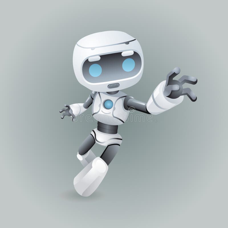 Mascot robot technology science fiction future 3d design vector illustration stock illustration