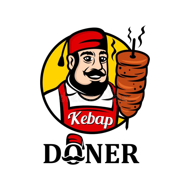 Mascot seller of Turkish food. Doner kebab