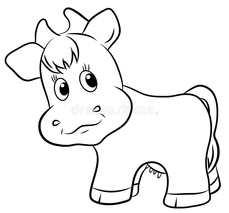Mascota. Caricatura. Imagen En Blanco Y Negro De Un Pequeño Libro De  Colorear Vacuno Para Niños. Stock de ilustración - Ilustración de  productos, vaca: 203282956