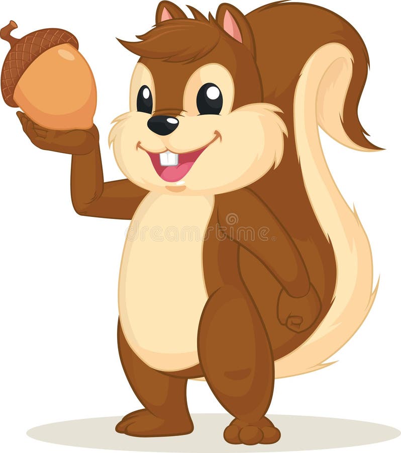 Mascota de la ardilla que sostiene la nuez libre illustration Mascota de la ardilla que sostiene la nuez libre illustration